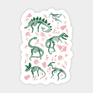 Excavated Fossils in Emerald and Rose Sticker